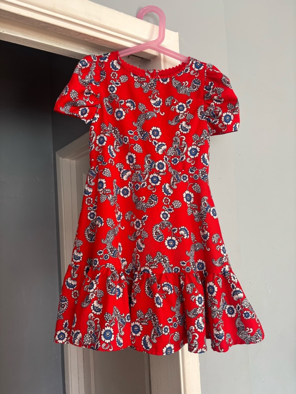 Janie and Jack Red Floral Paisley Girls' Dress - Kids Dress